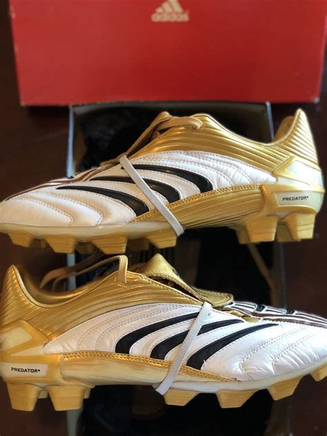 gold Adidas predator football boots